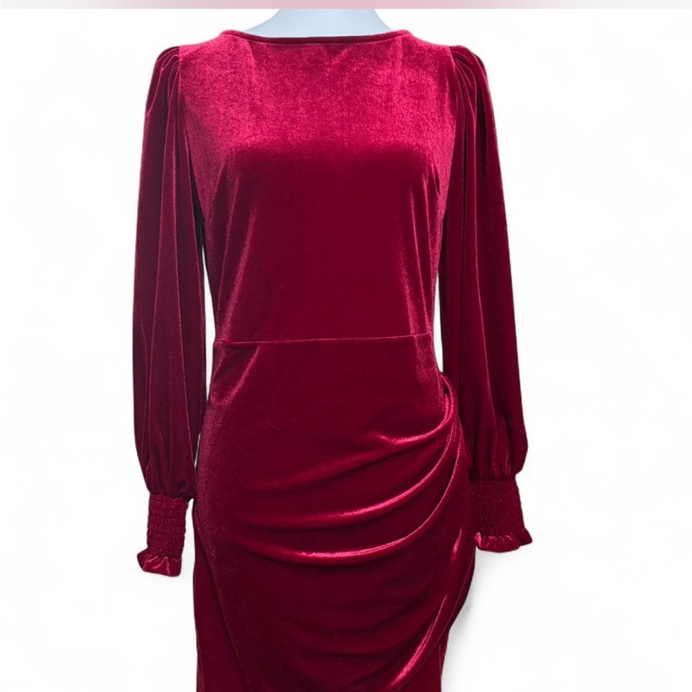 Elegant Velvet Red Wine Dress